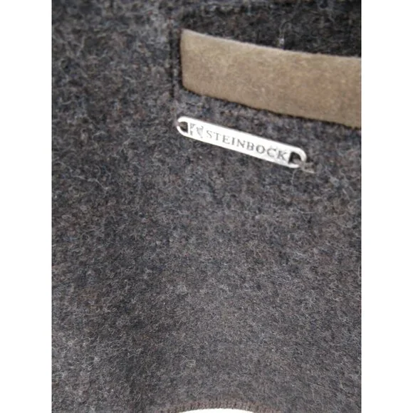 VGT Steinbock Jacket 42 Virgin Wool Leather Loden Austrian Sweater